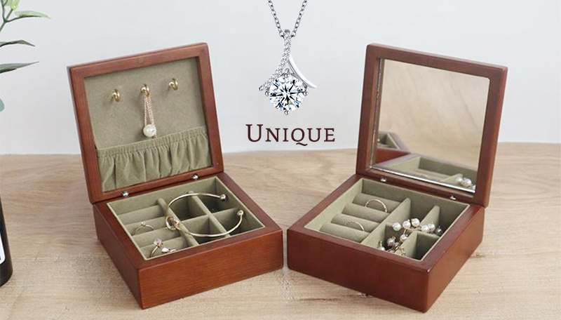 JWB040 mirror wood box for jewelry