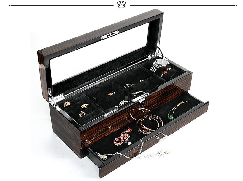 JWB044 wood jewelry box with drawers