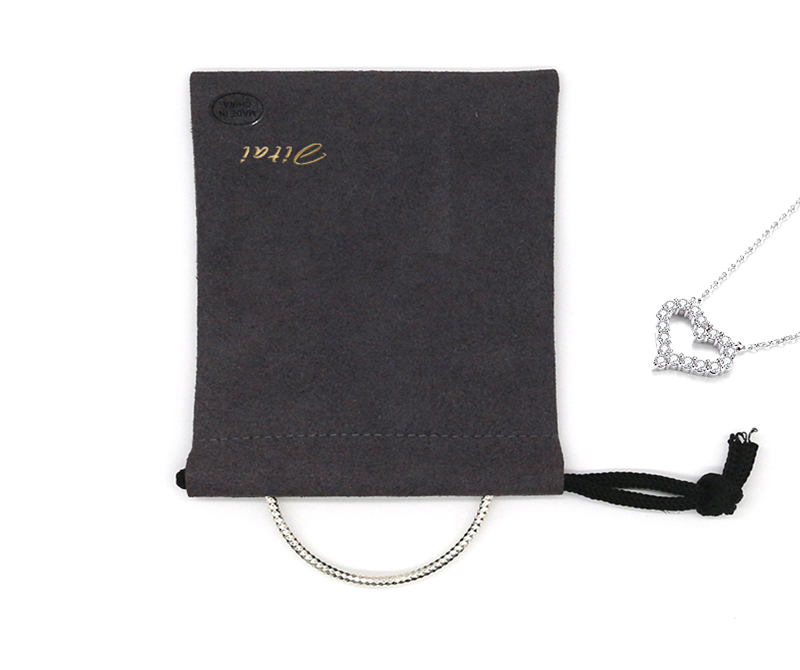 JPD064 black microfiber drawstring jewelry bag