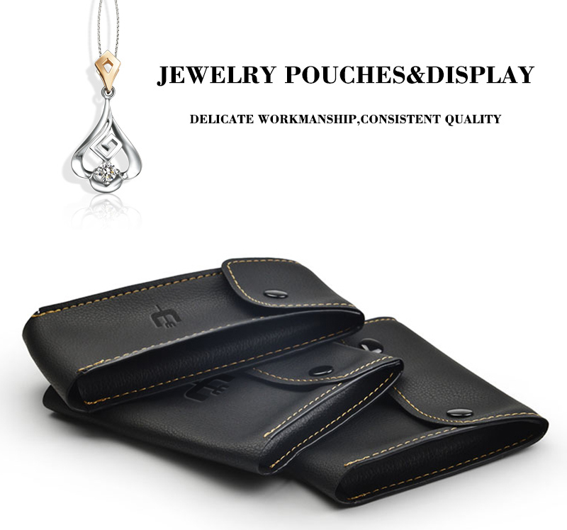 JPF016 black leather watch pouch