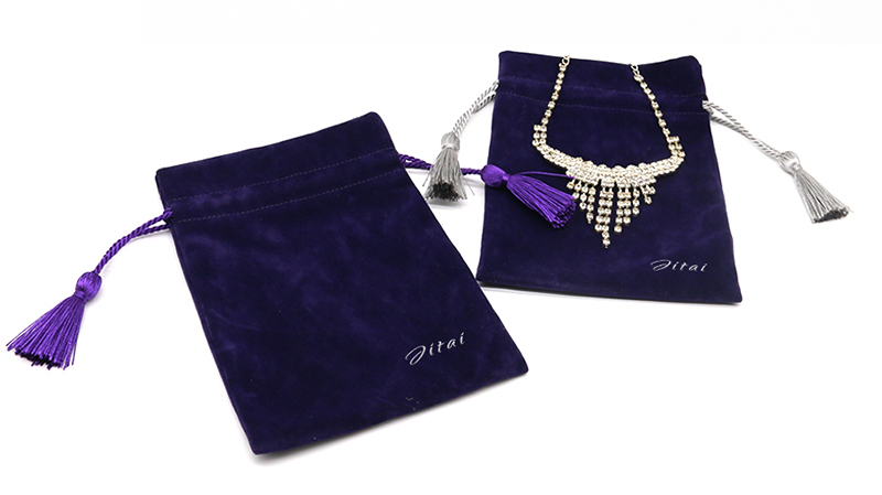 JPD079 purple velvet bag with tassel