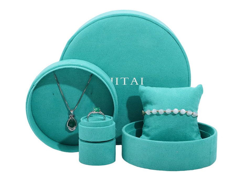 JRR009 suede jewelry round box