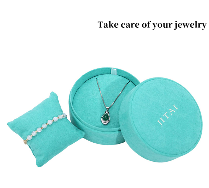 JRR009 suede jewelry round box