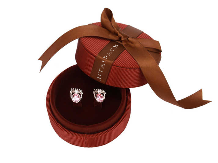 JRR011 round velvet earrings box