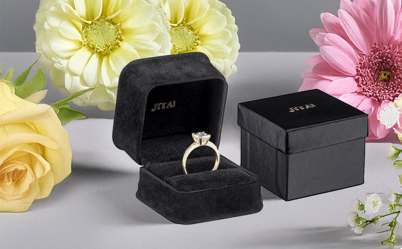 JPB125-1 black velvet ring box