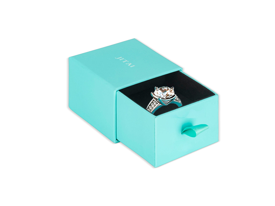 JDB037-1 sky blue drawer box for ring