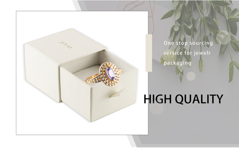 JDB037-5 beige ring jewelry box