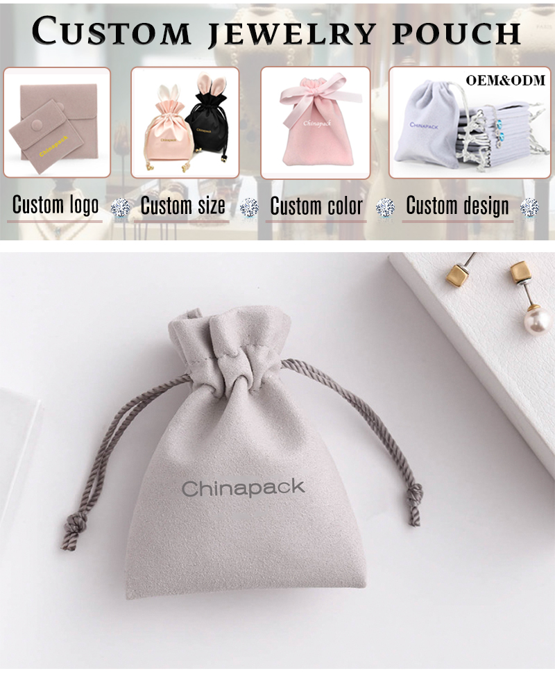 JPD033 grey jewellery pouch
